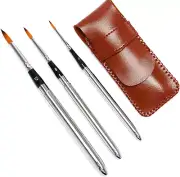 Travel Watercolour Brushes - 3Pcs High-End round Watercolour Brushes with Pocket