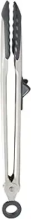 Tovolo Tip Top Tongs, Easy-Grip Silicone Head, Locking-Mechanism, 13 Inches, Charcoal