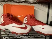 New Nike Zoom Code Elite 3/4Shark football Cleats White 603370 160 Red sz 17