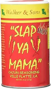Slap Ya Mama Louisiana Style Cajun Seasoning, Hot Blend, MSG-Free and Kosher, 8 Ounce Can, Pack of 3