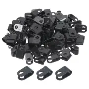 U-Type Cable Clamps, 5.2mm 0.2 Inch Cable Organizer Cord Clips Black, 500pcs