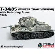 Dragon 1/72 Soviet T-34/85 Tank W/Bedspring Armor Winter Thaw Version Model