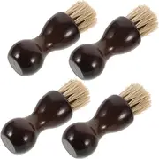 FOMIYES 4Pcs Horsehair Shoe Brush for Polishing and Cleaning Portable Durable Boot Polish Kit with Sturdy Handle for Shoes Boots Leather Care