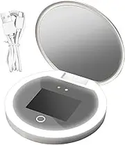 UV Mirror - Vanity Mirror - Portable Smart Two-Sided UV Camera 2X Magnifying with Dimmable LED Lights for Home Car Bathroom Vanity
