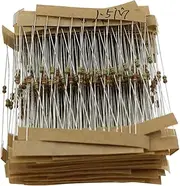 zolyet 640pcs 1/6W 64 Values Carbon Film Resistors Kit 5% Metal Resistors Set 1 Ohm to 10M Ohm Carbon Film Resistors with Individually Labeled 640pcs