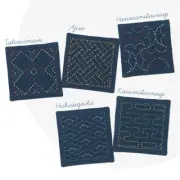 Japan Embroidery SASHIKO KIT COASTER OLYMPUS with tread & needle SK-428