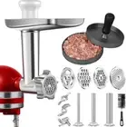 Metal Food Grinder Attachment for KitchenAid Stand Mixers, Meat Grinder Attac...