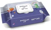 Bumtum Baby Gentle 99% Pure Water Soft Moisturizing Wet Wipes With Lid | Aloe Vera & Chamomile Extracts | Paraben & Sulfate Free (Pack of 1, 72 Pcs. Per Pack)