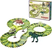 Dinosaur Race Track Set | Dino Racing Playset | Kids Dinosaur Track | Flexible Race Tracks, Dinosaur Car Track, Prehistoric Race Set, Dinosaur Adventure Tracks