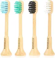 PONPACE Bamboo Toothbrush Heads Compatible with 7AM2M, Soft Castor-Oil Bristles, Biodegradable Toothbrush Replacement Heads, Eco-Friendly & Daily Cleaning