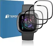 【3 Pack】 T Tersely Screen Protector for Fitbit Versa 4 & Sense 2 Ultra Clear PMMA Curved Film, Protective Full Coverage Film Accessories Compatible with Fitbit Versa 4 & Sense 2