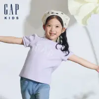 在飛比找momo購物網優惠-【GAP】女幼童裝 Logo純棉印花圓領短袖T恤-紫色(89