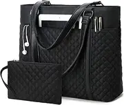 Women Laptop Tote Bag for Work Canvas Handbag Purse Shoulder Bag Lightweight Canvas Laptop Bag for 15.6 Inch
