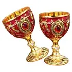 2 Pcs White Wine Glasses Cup Holder European Communion Cups