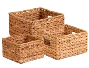 Honey-Can-Do Nesting Banana Leaf Baskets, Multisize, 3-Pack,Natural