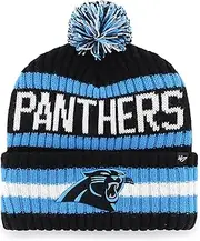 47 NFL Carolina Panthers Unisex Cuff Knit Bobble Hat, Black, Black, One size