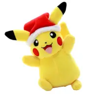 NWT Wicked Cool Toys Pokemon Holiday Pikachu Plush / Plushie - Santa Hat - A17