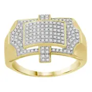 Men's 0.40ct Natural Round Diamond 10k Yellow Gold Ring