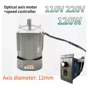 AC Motor Optical Axis Deceleration Geared 120W 220V 110V With Speed Controller