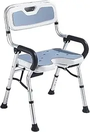 LUVAGD Foldable Shower Chair with Large Suction CupsHeight-Adjustable & Non-Slip Bath Seat for Elderly &Pregnant Women, Sturdy & Comfortable Design (U Trough + Bath Chair)
