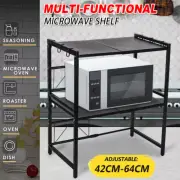 3 Tier Microwave Shelf Oven Rack Adjustable Metal Kitchen Organiser Storage Set