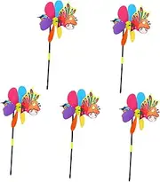 CAXUSD 5Pcs Cartoon Windmill Pinwheels for Durable Outdoor Garden Decoration Party Wind Spinners Engaging for Birthday Festivals Friendly Design