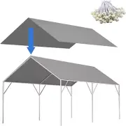 Canopy Tarp Replacement Cover for 12' x 20' Carport Frame (Only Cover), Grey