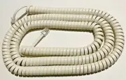 New 25 Ft Coiled Curly Phone Handset Telephone Cord - Ash
