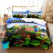 v5880 Bed Sheets Minecraft Duvet Doon Cover Set Bedding Soft Kid Bed Sheets IU5880