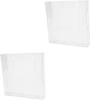 KALLORY 2pcs Clear Brochure Holder Filing Wall Hanging File Boxes File Rack Stationery Office File File Holder Magazine Display Brackets Paper Tape Dispenser Vinyl Gold Acrylic Transparent