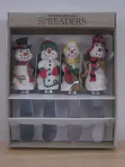 Boston Warehouse Four Stainless Steel Snowmen Speaders NEW