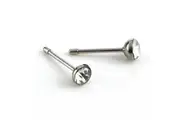 40pcs L Shape Nose Stud With 1.8mm Diameter Crystal