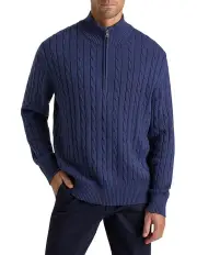 [MJ Bale] Kenton Cable Half Zip Sweater in Midnight