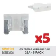 25A LOW PROFILE MINI BLADE FUSE 5 Pack Automotive Box Block Tap OEM Replacement