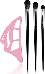 Foaryoer Eyeshadow Tool Reusable Eyeshadow Stencils for Eyes Silicone Eyeliner Tool Eye Makeup Tool with Brush for Evening Out Eye Makeup(Pink)