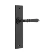 Iver Sarlat Door Lever Handle on Chamfered Backplate Matt Black