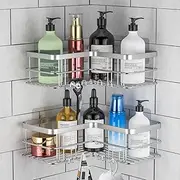 Stusgo Corner Shower Caddy 2-Pack, No Drilling Shower Organizer, Stainless Steel Corner Shelf for Bathroom Tub