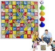 Biniveil Snakes and Ladders Board Game,Snakes and Ladders Board Game Set | Fun Portable Chess Toy for Kids Adults Travel Parties Enjoyable Gameplay Family Gatherings Outdoor Activities