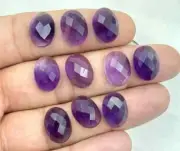 100% Natural Amethyst Oval Checker Cut Gemstones Loose Stones For Jewelry Making