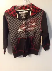Mongoose Boys Sweat Jacket Zippered Long Sleeve Hooded Black Red Size Small