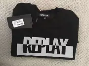 New Men's XL REPLAY Black Long Sleeve Shirt With Tags Never USED Replay Shirt