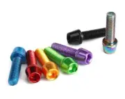 Bicycle Handlebar Stem Bolts Screws 6Pcs M5 x 18mm Bike Mtb Titanium Plated