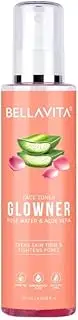 Bell.aVita Organic Glowner Face Toner, Alcohol free, Rose Water 200ml Pore Minimizing Tightening Natural Toner Spray for Glowing Skin - All Skin Types