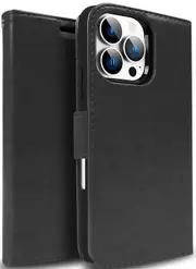 Tough On Magnetic Detachable Leather Phone Case for iPhone 16 Pro Max - Black