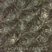 Hoffman Bali Batiks K2480 51 Chestnut PEACOCK FEATHERS BTY Cotton Fabric