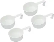 Hoement Stainless Steel Measuring Spoon Set 4pcs Kids Dinnerware Protein Powder Scoops Newborn Supplies Compact Wall Mountable Design