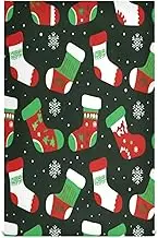 RPLIFE Christmas Sock Dish Towels and Dishcloths Sets, 28x18 Inch Decorative Spring Tea Towels, Set of 4