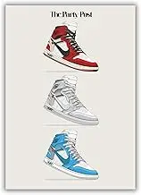 AJ Wall ART Hypebeast Room Decor, Gym Shoes Shoebox Collection Aesthetic Cool Poster for Teen Boys Girls (Multicolor)