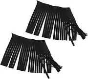 HEALEEP 2pcs Vintage PU Fringe Trim for Motorcycle Saddlebag and Floorboard Decoration Unique DIY Garment Trim Tassels for Creative Projects