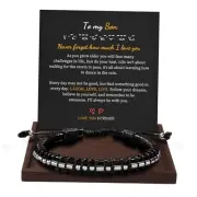 Inspirational Gifts for Men Morse Code Bracelets Mens 1 To My Son - I Love You